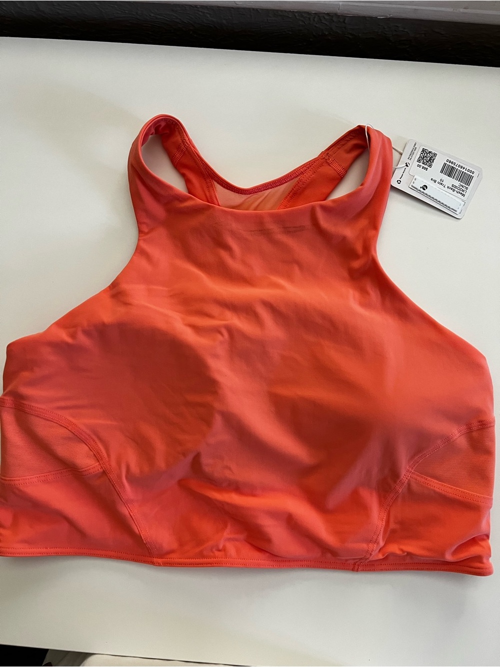 lululemon athletica High-Neck Sports Bra in Coral Orange